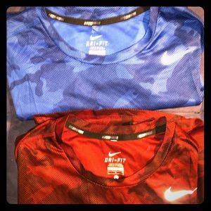 Nike gym shirt bundle / blue camp and red camo